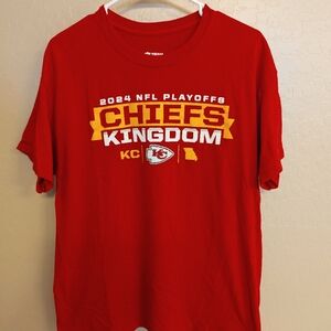Kansas City Chiefs Kingdom NFL Playoffs T-Shirt Ladies Large